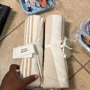 Striped Throw Blanket Set